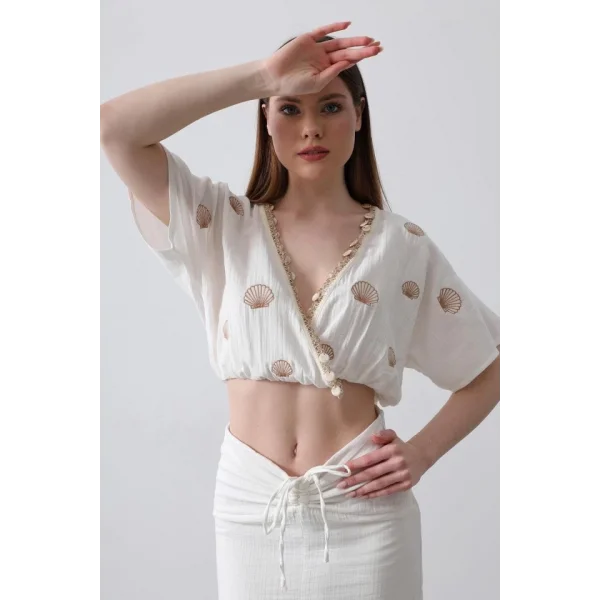 İstiridyeli üslin Takım  Ekru