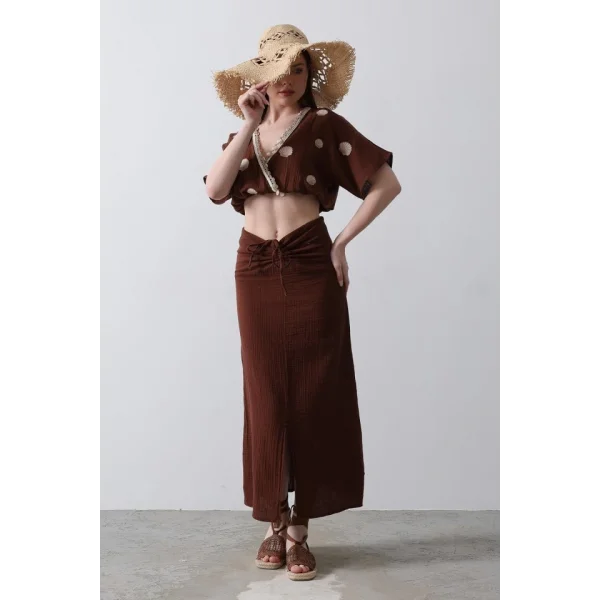 İstiridyeli üslin Takım  Kahve