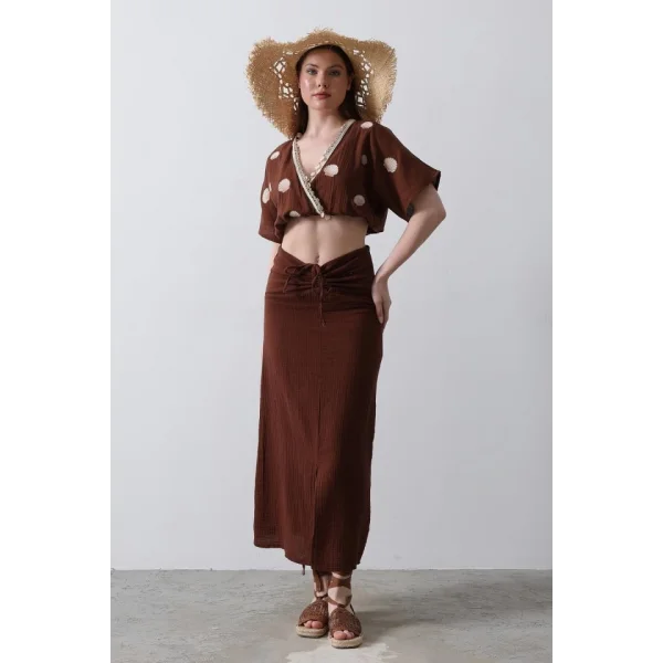 İstiridyeli üslin Takım  Kahve