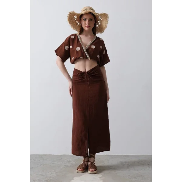 İstiridyeli üslin Takım  Kahve