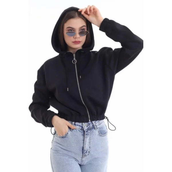 iyah Bel Detaylı Ve Kapüşonlu Hırka