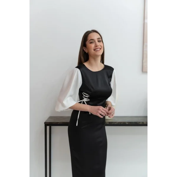 iyah Beyaz Bağcık Detay aten Elbise