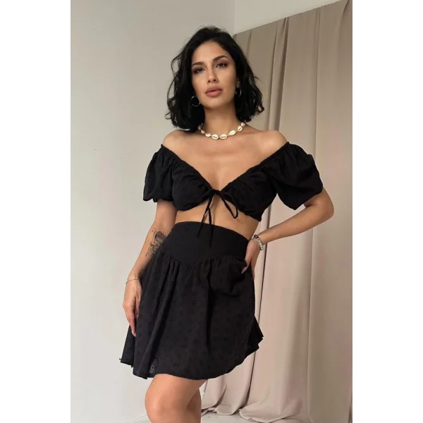 iyah Brode Crop Ve ini Etek Takım