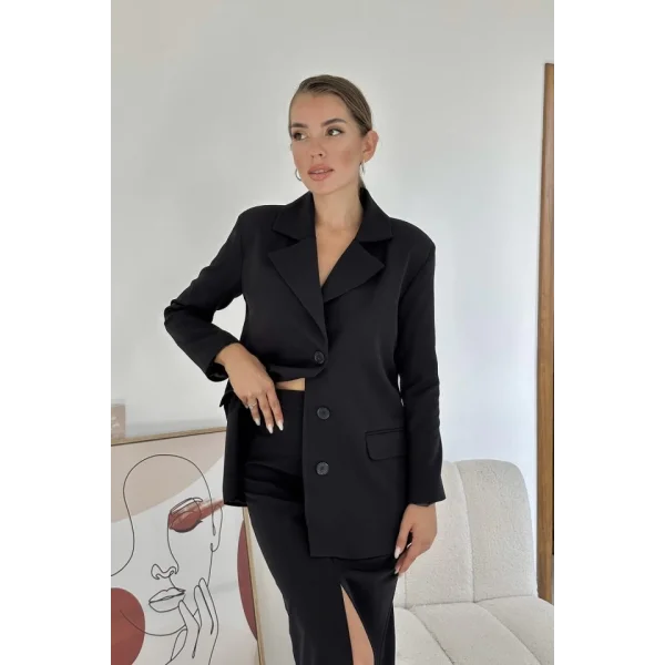 iyah Düğmeli Ceket Ve Etek Takım