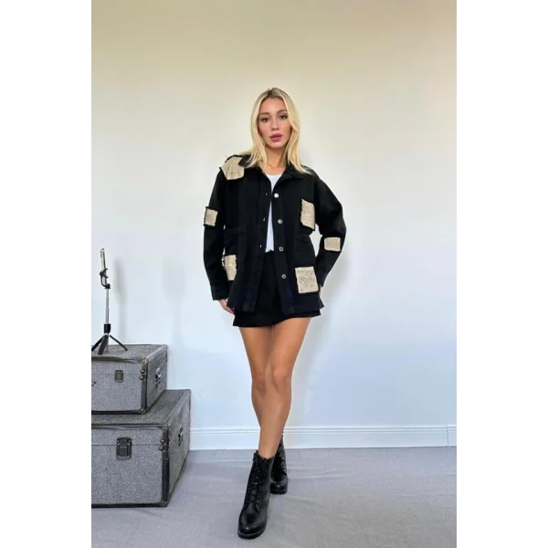 iyah Gabardin Arma Detaylı Gömlek Ceket