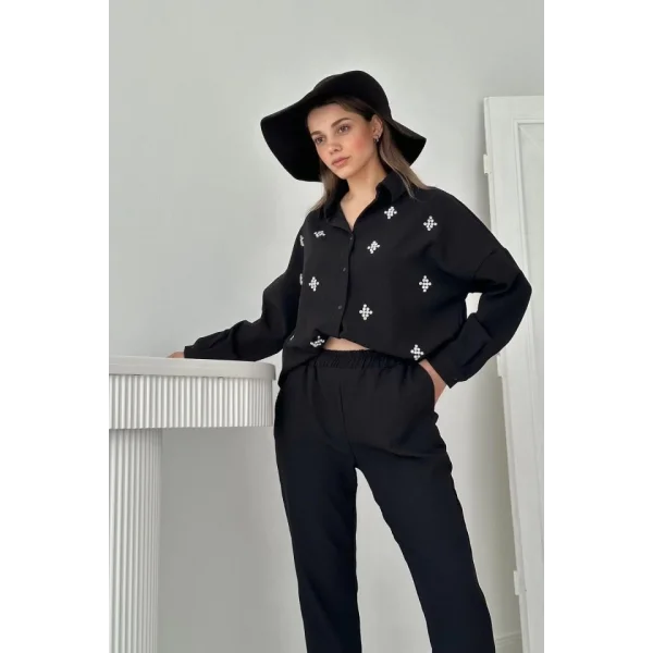 iyah Gömleği Taşlı Fitilli Takım