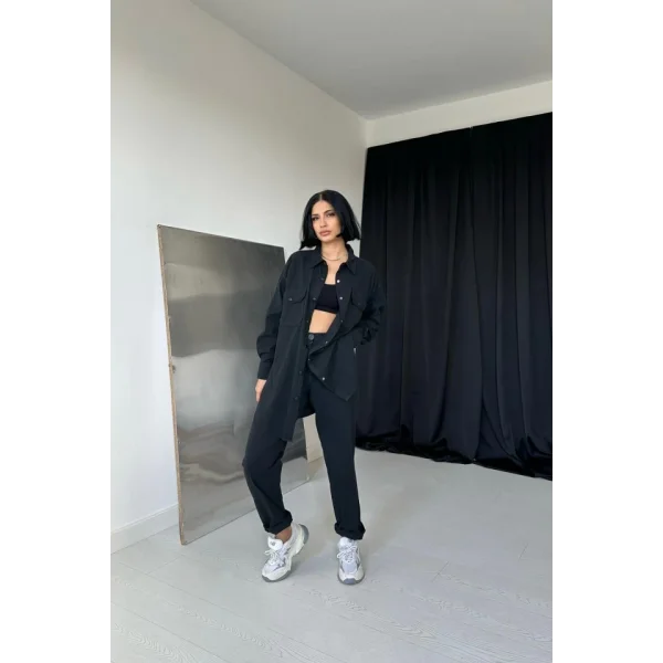 iyah Gömlek Ve Çıtçıtlı Pantolon Takım