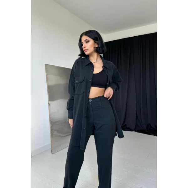 iyah Gömlek Ve Çıtçıtlı Pantolon Takım