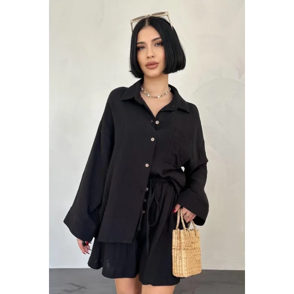 iyah Gömlek Ve üslin Şort Takım