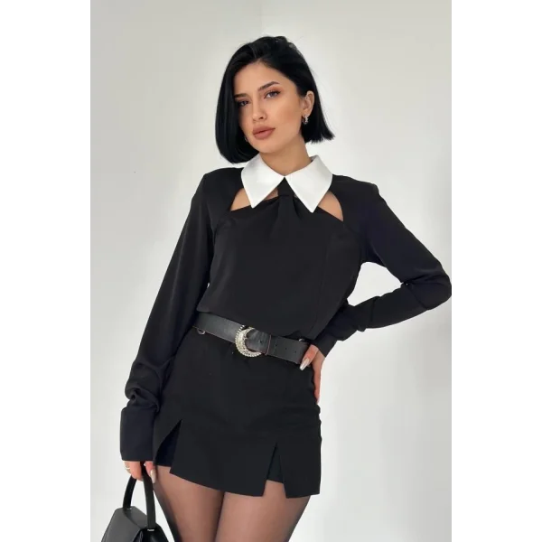 iyah Önü Kravat Detaylı Bluz