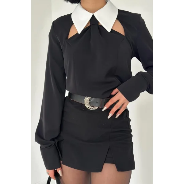 iyah Önü Kravat Detaylı Bluz