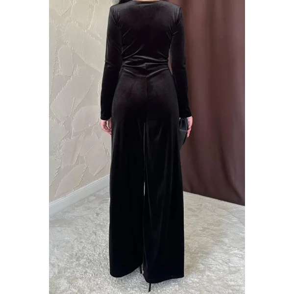 iyah Önü Tokalı Kadife Tulum