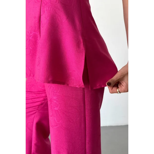 JAKAR KETEN KOLSUZ BLUZ-PANTOLON TK - Fuşya