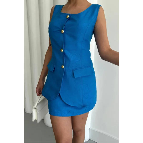 JAKAR KETEN YELEK - KISA ETEK TAKIM - Mavi