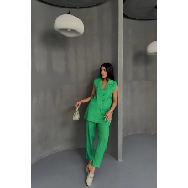 JAKAR KUMAŞ YELEK - PANTOLON TAKIM - Yeşil