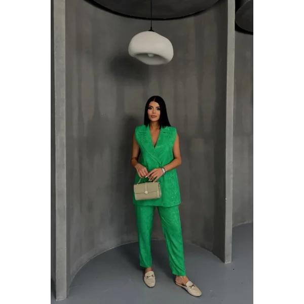 JAKAR KUMAŞ YELEK - PANTOLON TAKIM - Yeşil