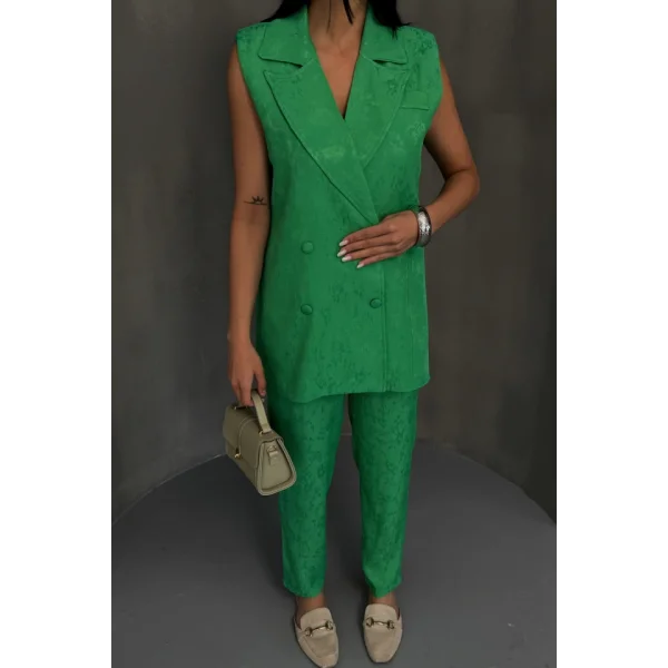 JAKAR KUMAŞ YELEK - PANTOLON TAKIM - Yeşil