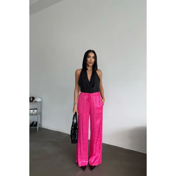 JAKAR SATEN PANTOLON - Fuşya