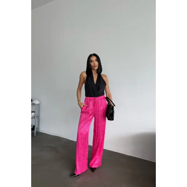 JAKAR SATEN PANTOLON - Fuşya