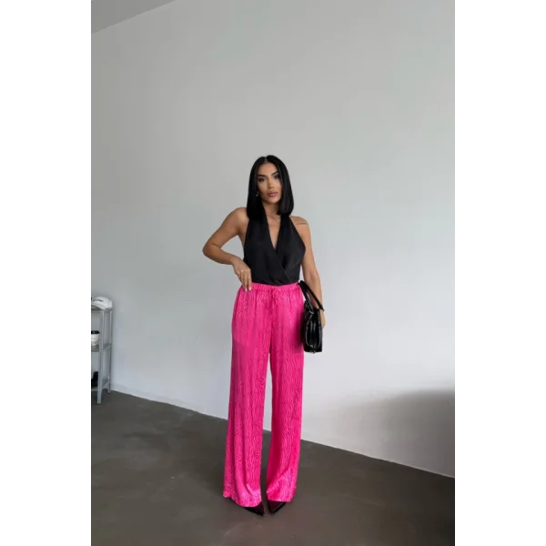 JAKAR SATEN PANTOLON - Fuşya