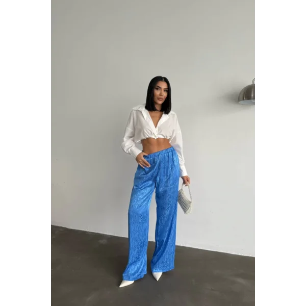 JAKAR SATEN PANTOLON - Mavi