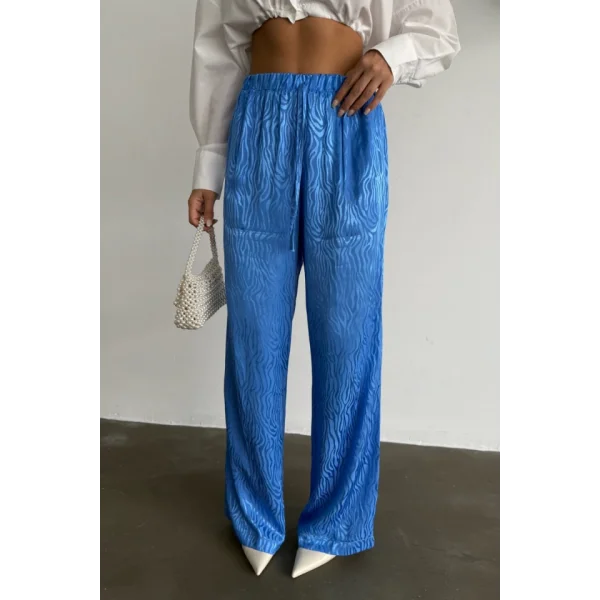 JAKAR SATEN PANTOLON - Mavi