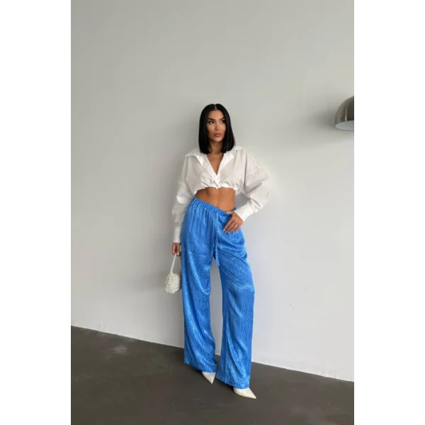 JAKAR SATEN PANTOLON - Mavi