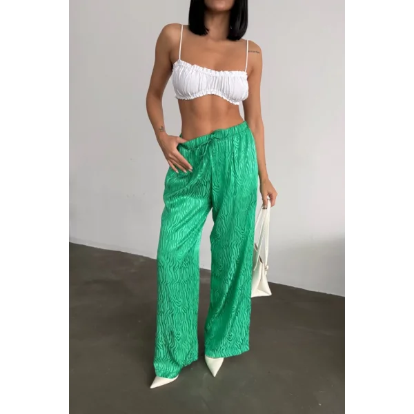 JAKAR SATEN PANTOLON - Yeşil