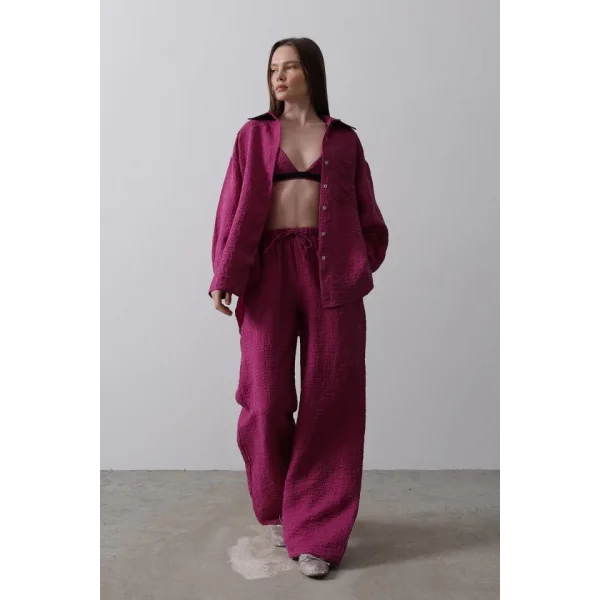 Jakarlı 3lü Takım - Mor