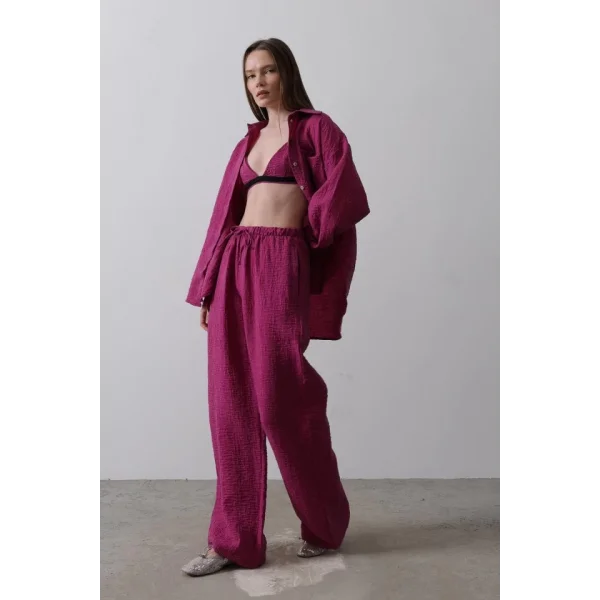 Jakarlı 3lü Takım - Mor