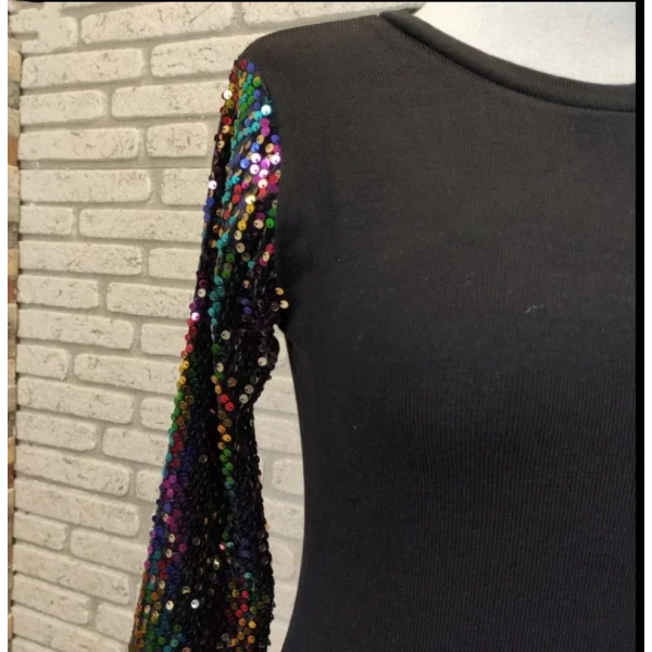 Janes Kollar Renkli Pul Payet Elbise