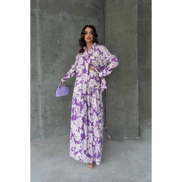 Jose Çiçek Desen Pileli Etek 4033-08