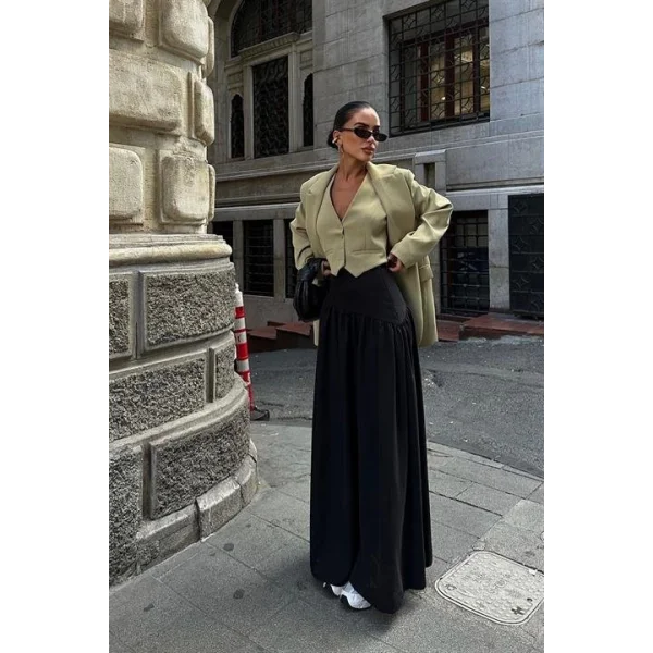 Josie Büzgülü Uzun Etek 4039