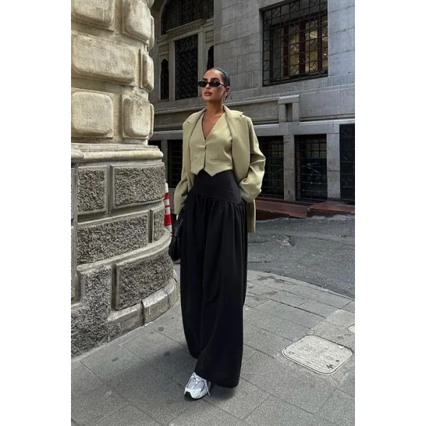 Josie Büzgülü Uzun Etek 4039