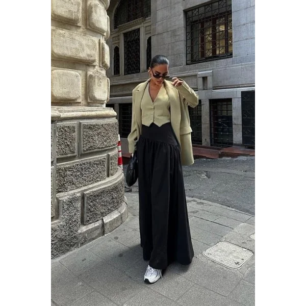 Josie Büzgülü Uzun Etek 4039