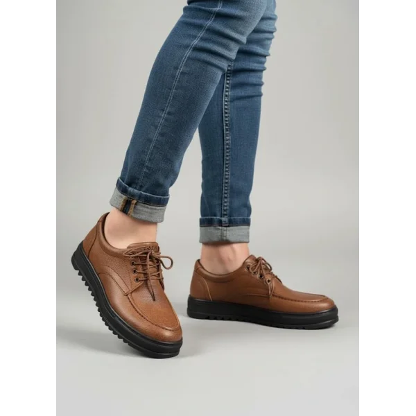 JY-T12x Arts Bağcıklı Cilt Erkek Günlük Spor Klasik Ayakkabı CST - Taba