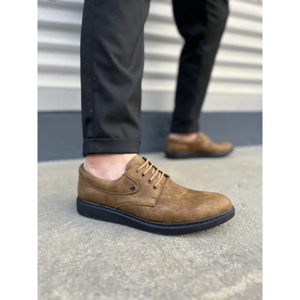 JY0610 Clasico Bağcıklı Cilt Erkek Günlük Klasik Ayakkabı CST - Camel