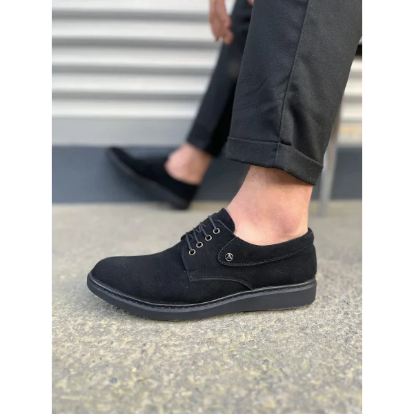 JY0610 Clasico Bağcıklı Süet Erkek Günlük Klasik Ayakkabı SST - Siyah