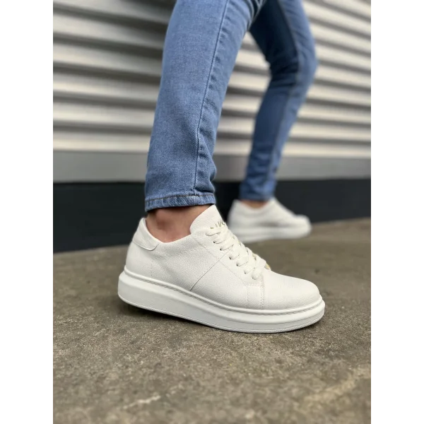 JY151 Boost Bağcıklı Cilt Erkek Günlük Sneaker Ayakkabı CBT - Beyaz