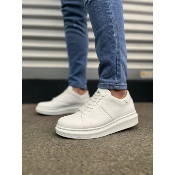 JY151 Boost Bağcıklı Cilt Erkek Günlük Sneaker Ayakkabı CBT - Beyaz