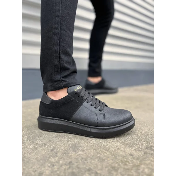 JY151 Boost Bağcıklı Cilt Süet Erkek Günlük Sneaker Ayakkabı CSST - Siyah