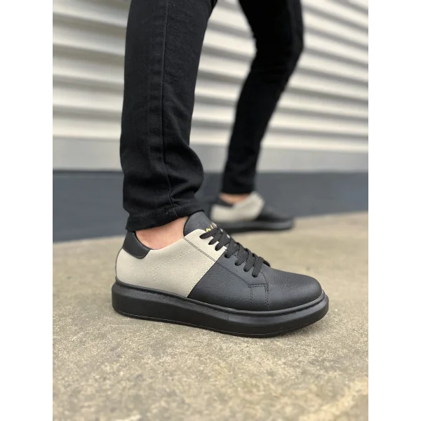JY151 Boost Bağcıklı Cilt Süet Erkek Günlük Sneaker Ayakkabı CSST - Siyah/Gri