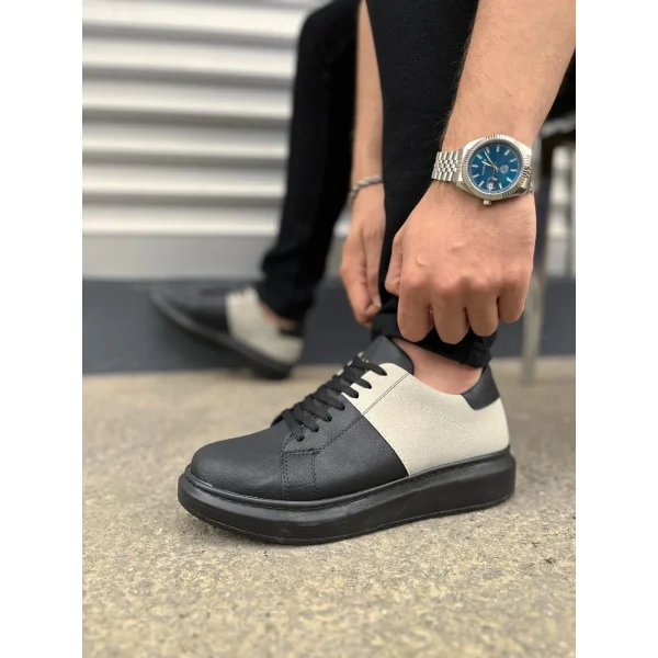 JY151 Boost Bağcıklı Cilt Süet Erkek Günlük Sneaker Ayakkabı CSST - Siyah/Gri