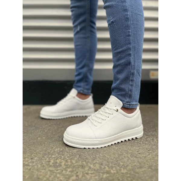 JY152 Cool Bağcıklı Cilt Erkek Günlük Spor Klasik Ayakkabı CBT - Beyaz