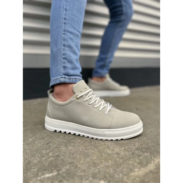 JY152 Cool Bağcıklı Süet Erkek Günlük Spor Klasik Ayakkabı SBT - Gri