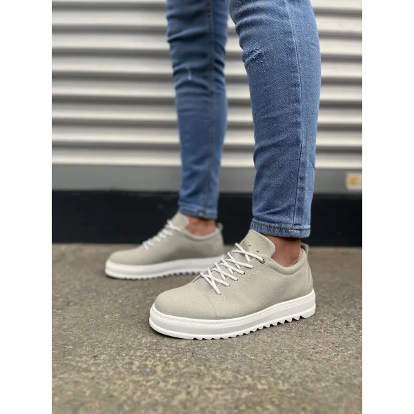 JY152 Cool Bağcıklı Süet Erkek Günlük Spor Klasik Ayakkabı SBT - Gri