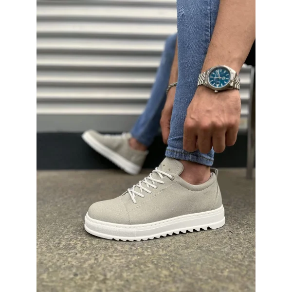 JY152 Cool Bağcıklı Süet Erkek Günlük Spor Klasik Ayakkabı SBT - Gri