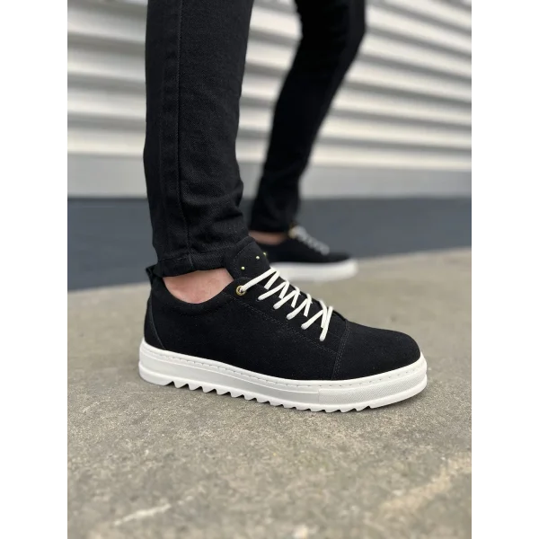 JY152 Cool Bağcıklı Süet Erkek Günlük Spor Klasik Ayakkabı SBT - Siyah