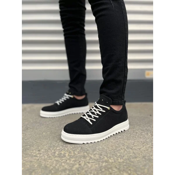 JY152 Cool Bağcıklı Süet Erkek Günlük Spor Klasik Ayakkabı SBT - Siyah