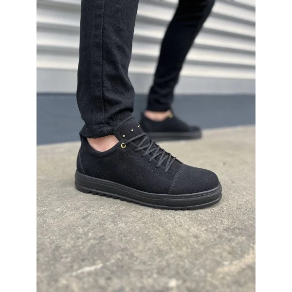 JY152 Cool Bağcıklı Süet Erkek Günlük Spor Klasik Ayakkabı SST - Siyah